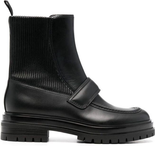 Gianvito Rossi leather-panel boots Black