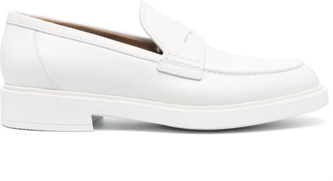 Gianvito Rossi leather penny loafers White