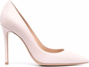 Gianvito Rossi leather pointed toe pumps Pink
