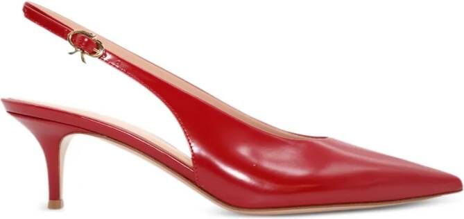 Gianvito Rossi leather slingback pumps Red