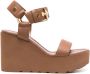 Gianvito Rossi leather wedge sandals Brown - Thumbnail 1