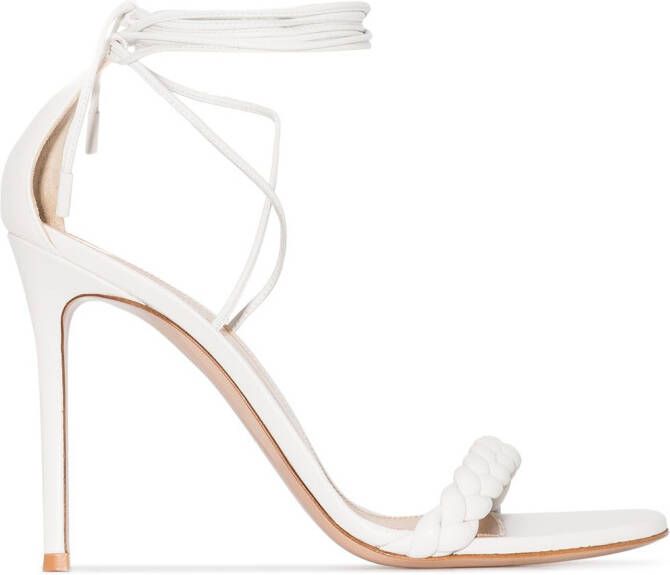 Gianvito Rossi Leomi 105mm braided lace-up sandals White
