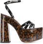 Gianvito Rossi leopard varnished sandals Black - Thumbnail 1