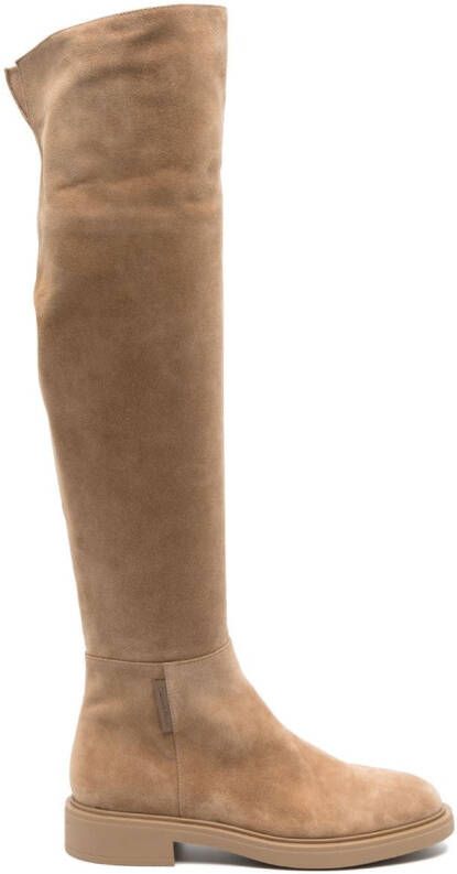 Gianvito Rossi Lexington over-the-knee suede boots Brown