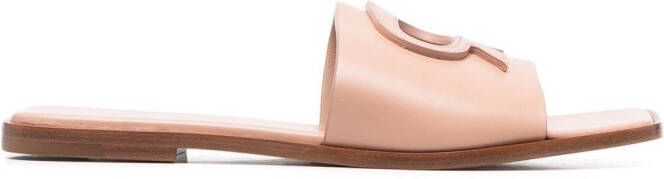 Gianvito Rossi Ribbon leather slides Pink