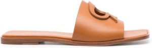 Gianvito Rossi logo open-toe sandals Brown