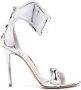 Gianvito Rossi Lucrezia 100mm mirrored-leather sandals Silver - Thumbnail 1