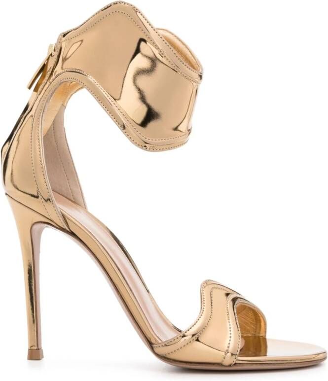 Gianvito Rossi Lucrezia 105mm metallic sandals Gold