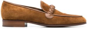 Gianvito Rossi Massimo braided suede loafers Brown