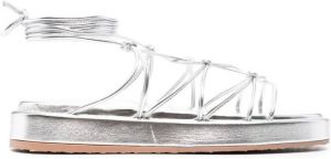Gianvito Rossi metallic-effect open-toe sandals Grey