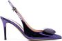 Gianvito Rossi metallic-finish 95mm pointed pumps Blue - Thumbnail 1