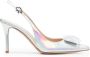 Gianvito Rossi metallic-finish 95mm pointed pumps Grey - Thumbnail 1