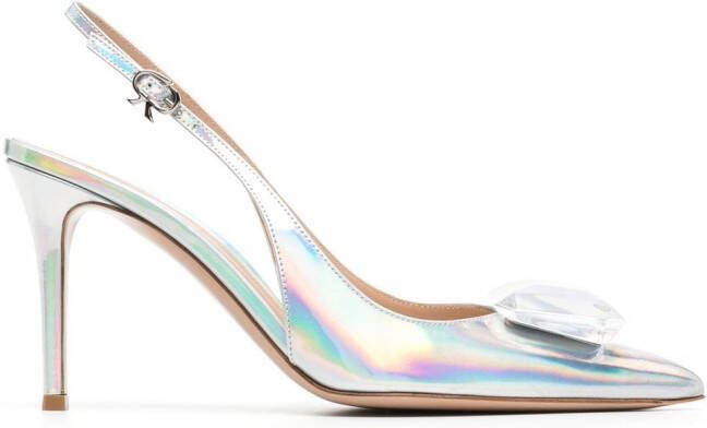 Gianvito Rossi metallic-finish 95mm pointed pumps Silver