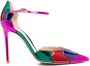Gianvito Rossi metallic patchwork pointed-toe 105mm pumps Blue - Thumbnail 1