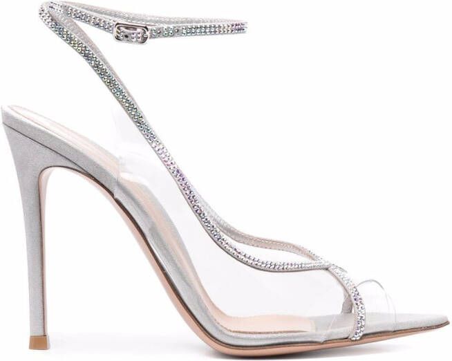 Gianvito Rossi Crystelle 105mm sandals Silver