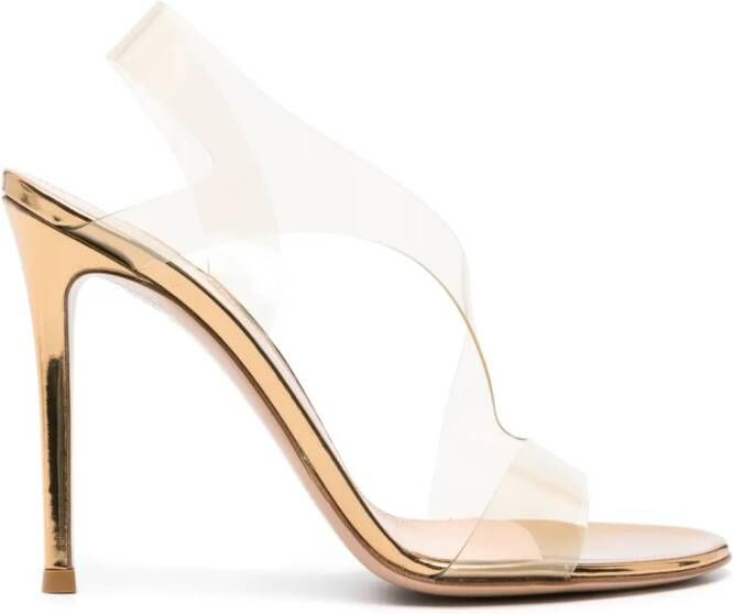 Gianvito Rossi Metropolis 105mm metallic sandals Gold