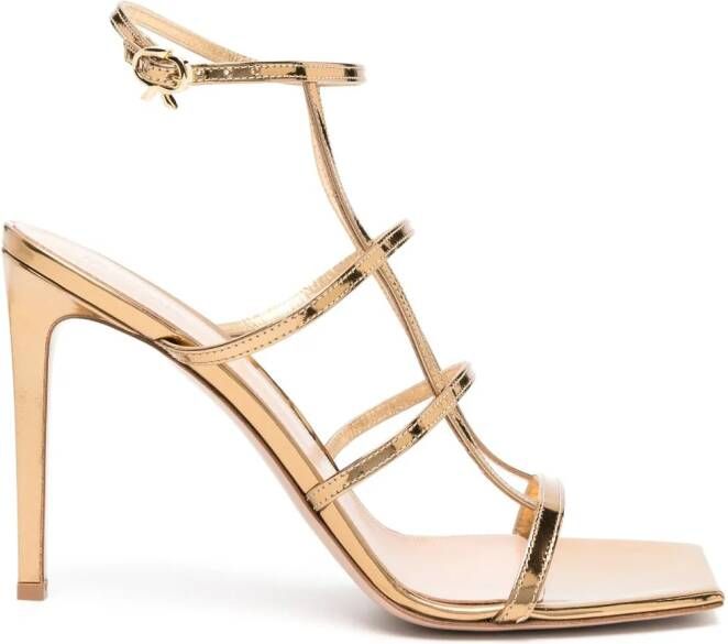 Gianvito Rossi Mondry 95mm leather sandals Gold