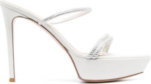 Gianvito Rossi Montecarlo crystal-embellished 130mm sandals White