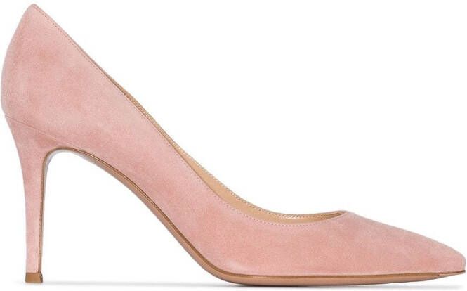 Gianvito Rossi nude 85 suede leather pumps Neutrals