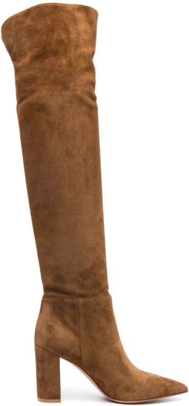 Gianvito Rossi Piper 90mm suede knee-high boots Brown