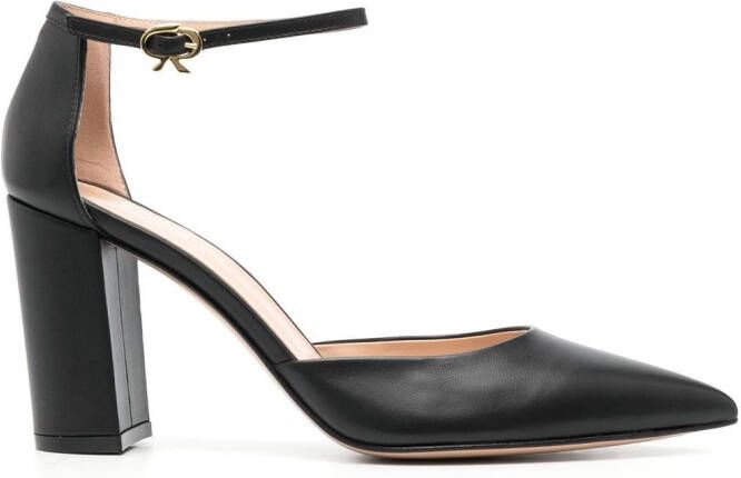 Gianvito Rossi Piper Anklet 100mm leather pumps Black