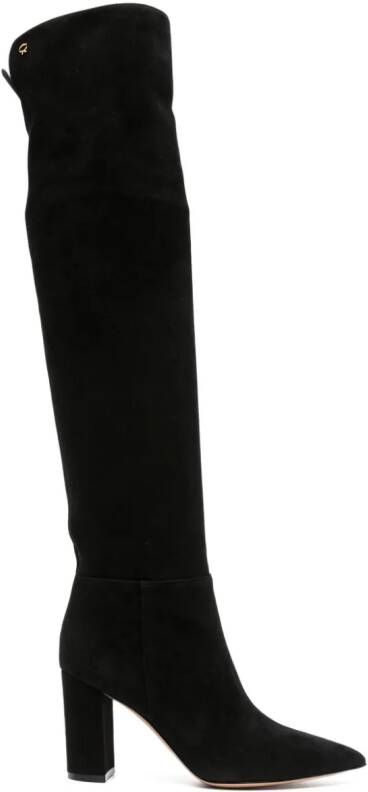 Gianvito Rossi Piper knee-high suede boots Black