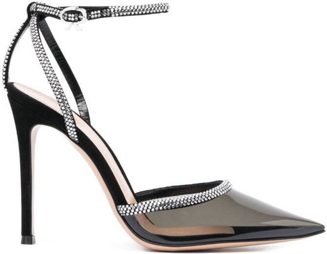 Gianvito Rossi Plexi 110mm crystal-embellished pumps Black