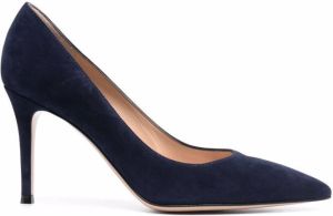 Gianvito Rossi pointed 90mm heeled suede pumps Blue