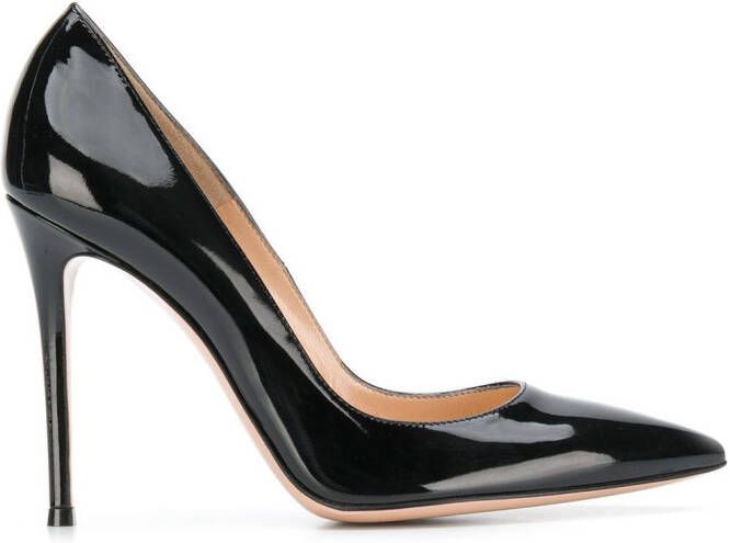 Gianvito Rossi pointed court shoes Black