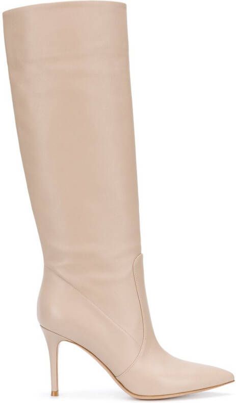 Gianvito Rossi pointed knee-high boots Neutrals