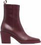 Gianvito Rossi pointed leather heeled ankle boots Red - Thumbnail 1
