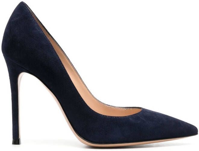 Gianvito Rossi pointed suede pumps Blue
