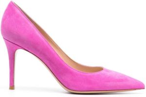 Gianvito Rossi pointed suede pumps Pink