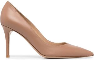 Gianvito Rossi pointed toe leather 80mm pumps Pink