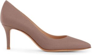 Gianvito Rossi pointed-toe leather pumps Neutrals