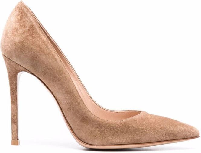 Gianvito Rossi pointed-toe suede pumps Brown