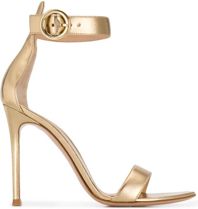 Gianvito Rossi Portofino 105mm leather sandals Gold