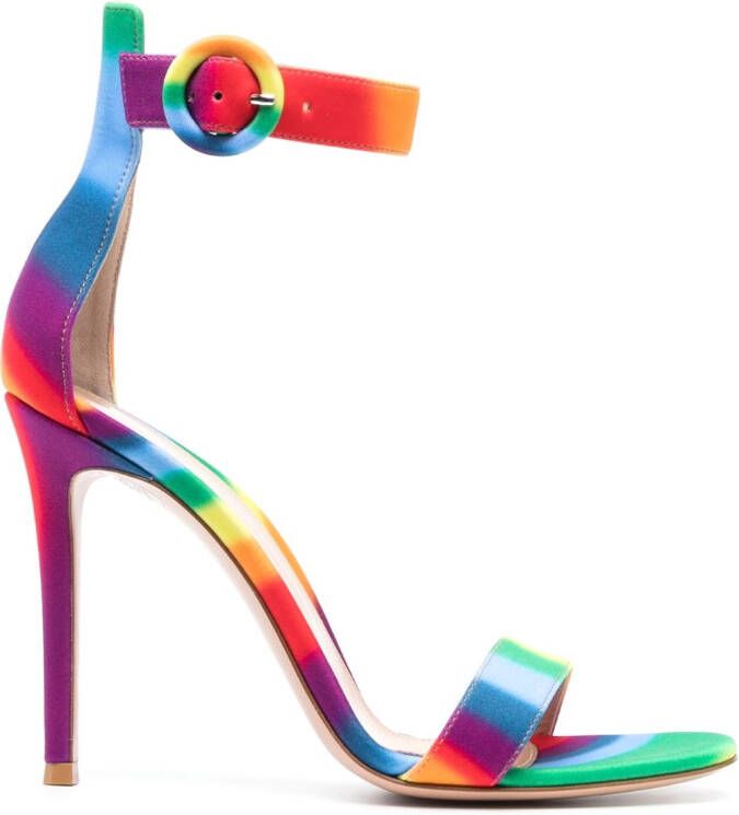 Gianvito Rossi Portofino 105mm rainbow sandals Orange