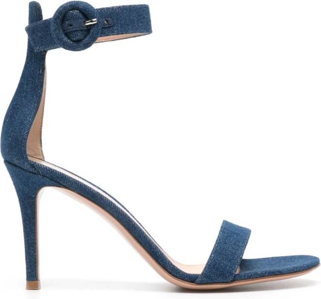 Gianvito Rossi Portofino 85mm denim sandals Blue