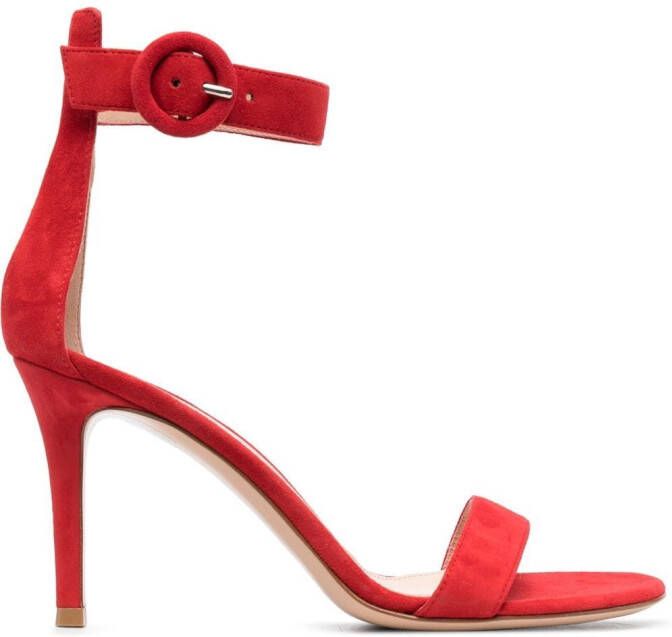 Gianvito Rossi Portofino 85mm suede sandals Red