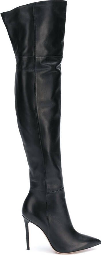 Gianvito Rossi Bea Cuissard leather thigh-high boots Black