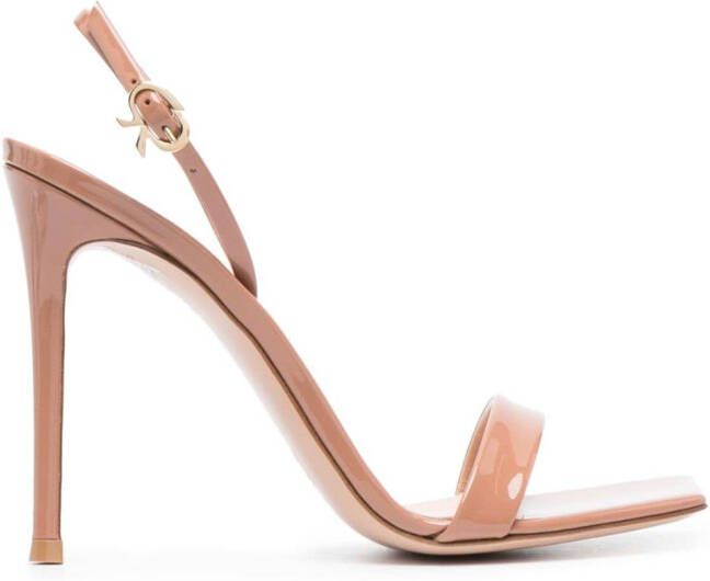 Gianvito Rossi Ribbon 105mm leather sandals Neutrals