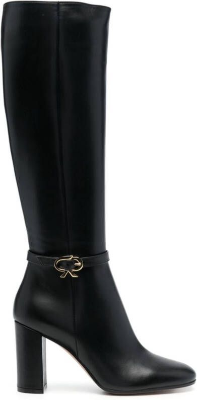 Gianvito Rossi Ribbon 85mm leather boots Black