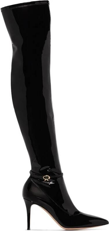 Gianvito Rossi Ribbon 85mm thigh-high boots Black