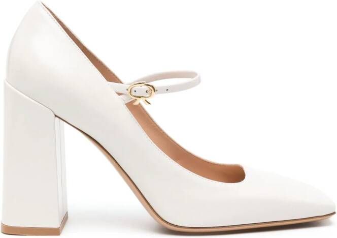 Gianvito Rossi Ribbon 95mm leather Mary Jane pumps White