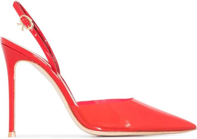 Gianvito Rossi Ribbon D'Orsay 105mm slingback pumps Red