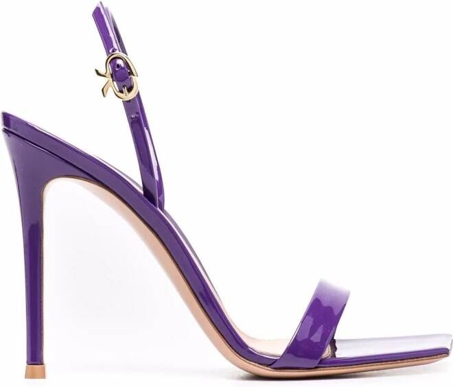 Gianvito Rossi Ribbon open-toe heeled leather sandals Purple