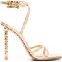 Gianvito Rossi Rockstudded 120mm metallic leather sandals Gold - Thumbnail 1