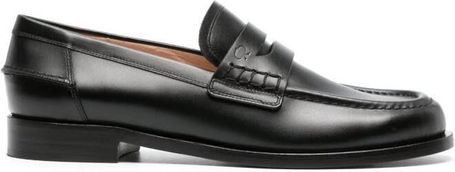 Gianvito Rossi round-toe leather loafers Black