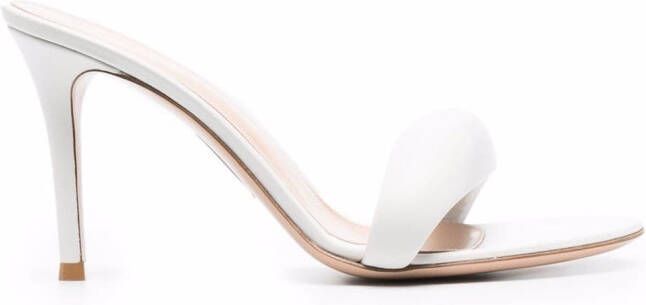 Gianvito Rossi Bijoux 85mm padded mules White